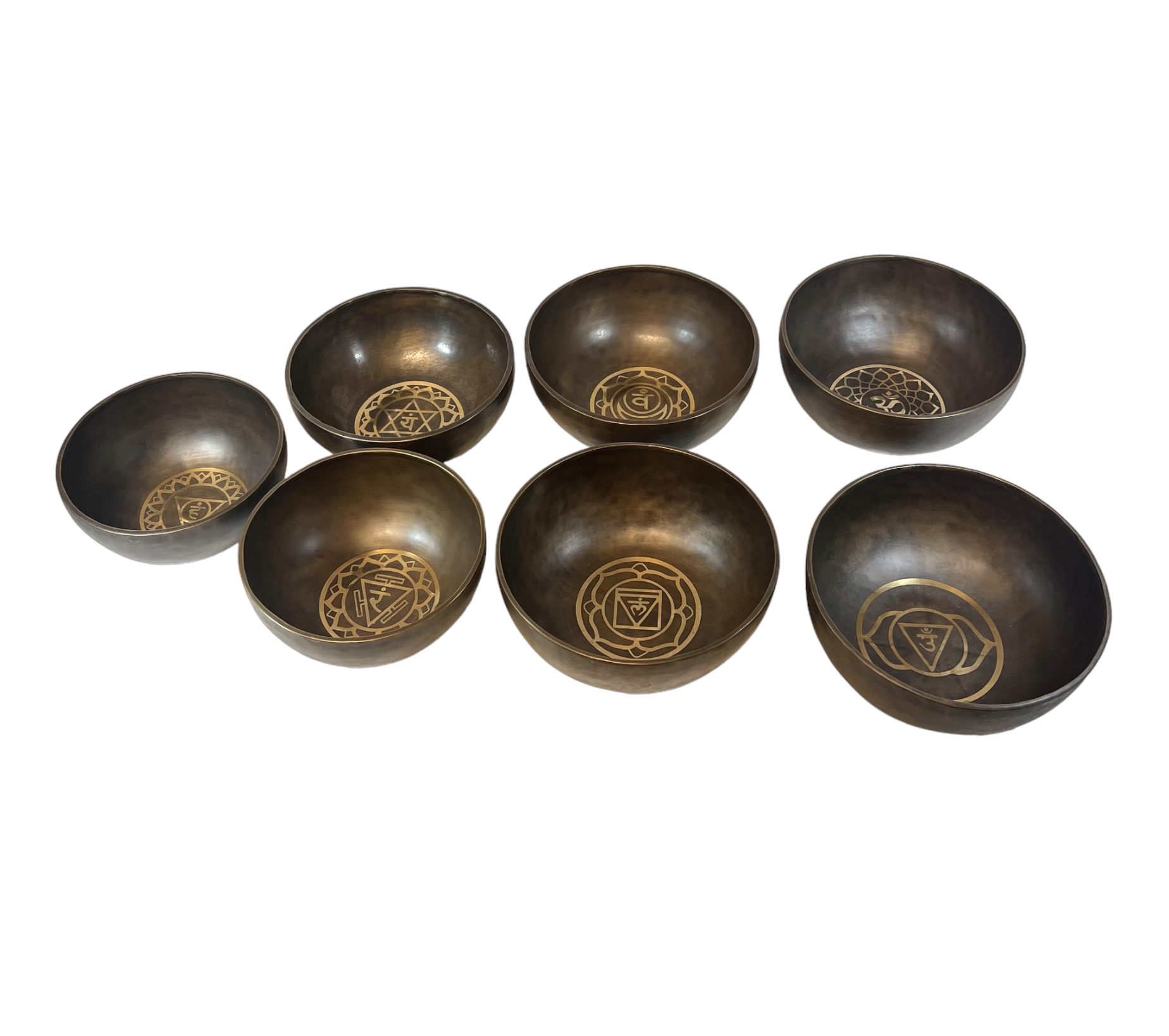 Tibetan Engraved 7 Chakra Bowl Set ST16446