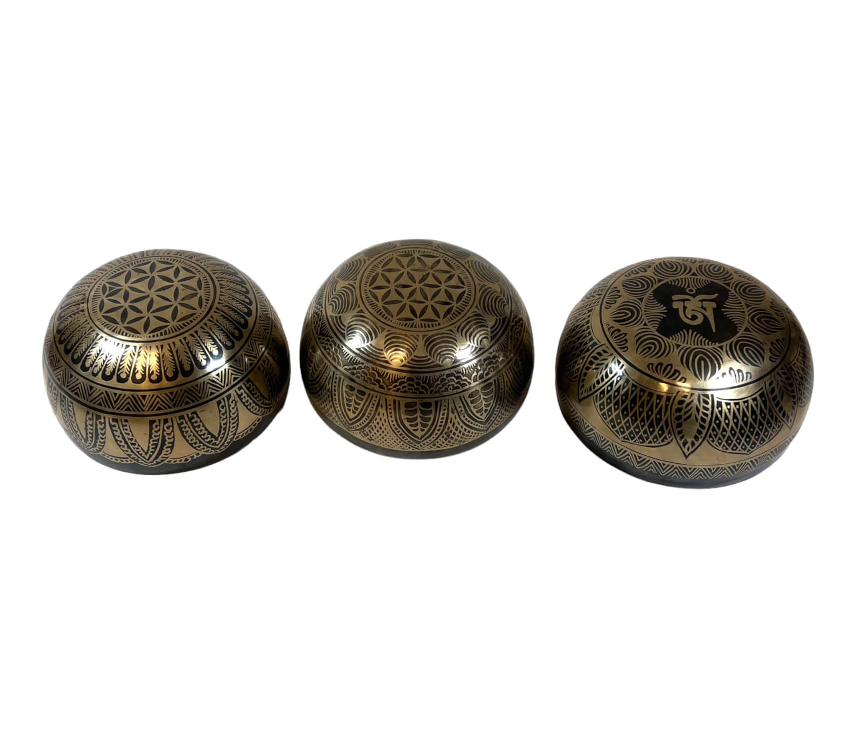 Tibetan Engraved Singing Bowl Set Bottom