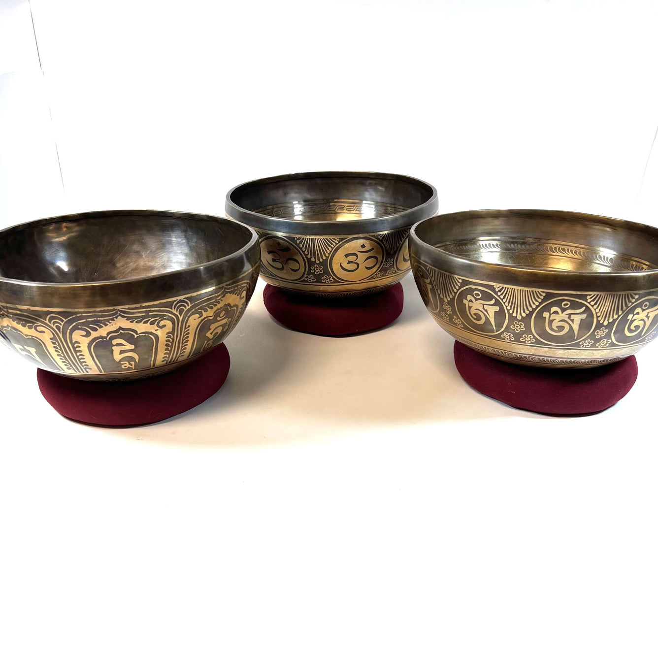 Tibetan Engraved Singing Bowl Set